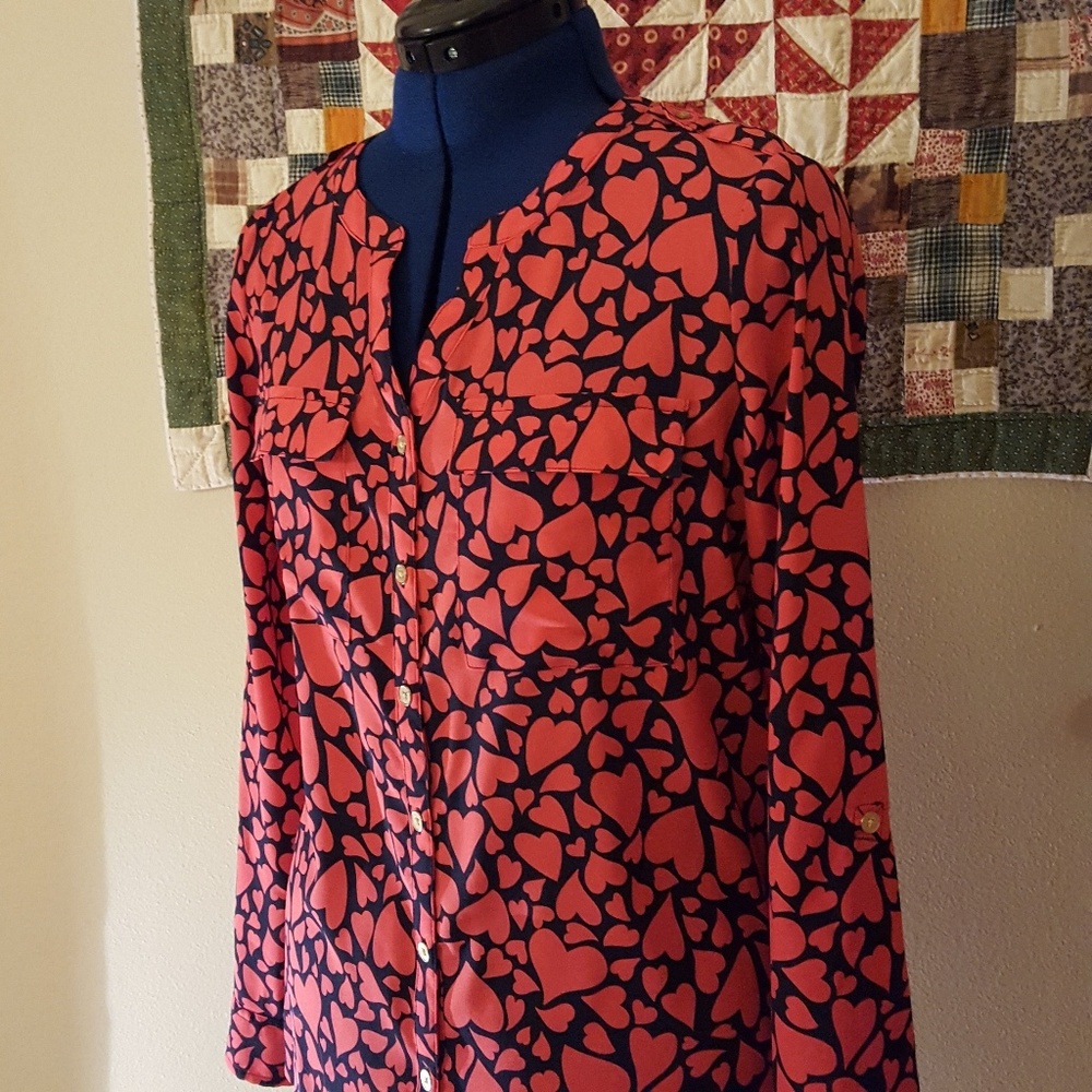 Heart Pattern Blouse - Picture 4 of 5